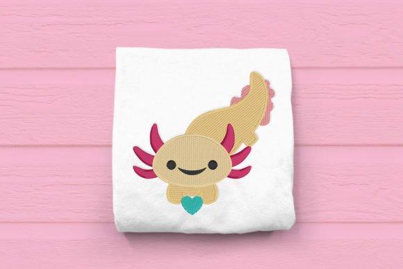 Axolotl with Heart Embroidery Design Review