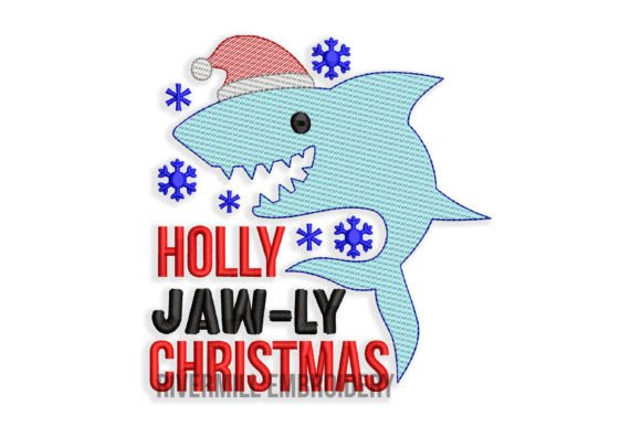 Holly Jaw-Ly Christmas Shark Embroidery Review