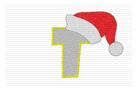 T Letter Christmas Alphabet Santa Hat