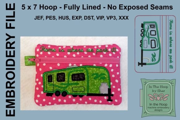 Tow Along Camper Zipper Bag Embroidery Review