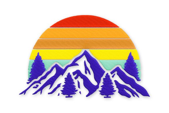 Vintage Sunset over Mountain Review